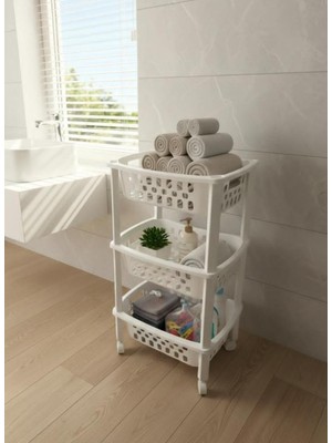 Okyanus Home Multi  3 Katlı Tekerlekli Banyo-Mutfak Düzenleyici