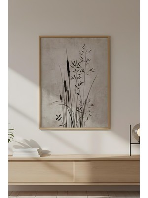 Huhuli Ahşap Çerçeveli Wabi Sabi Koleksiyon Tablo HUHU719