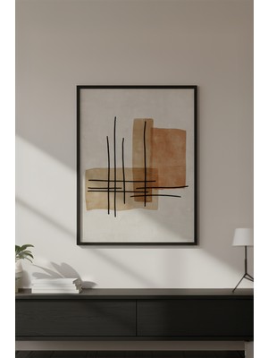 Huhuli Ahşap Siyah Çerçeveli Wabi Sabi Koleksiyon Tablo HUHU731