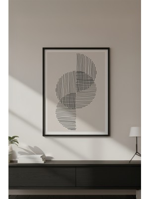 Huhuli Ahşap Siyah Çerçeveli Minimalist Tablo HUHU577