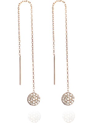 By Barun Kadın 925 Ayar Yuvarlak Sallantılı Küpe