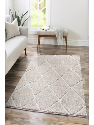 Saraz Halı B109 Gri Kolay Kullanım Hav Toz Vermez Yumuşak Dokulu Uzun Tüylü Modern Shaggy Halı