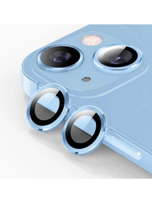 Genel Tedarik Ally iPhone 14-14 Plus 3D Metal Çerçeveli Kamera Lens KORUYUCU-(5775) - EMTHBA3322-2454