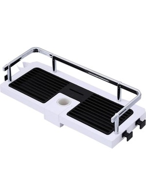 Go İthalat Banyo Direğine Asılabilir Köşelik Şampuanlık Sabunluk Çift Askılı Düzenleyici Raf Paslanmaz (5473)