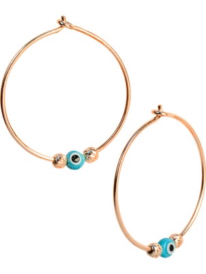 By Barun Halka Küpe Nazar Boncuklu Gümüş 925 Ayar