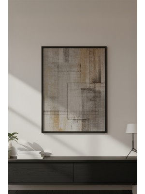 Huhuli Ahşap Siyah Çerçeveli Wabi Sabi Koleksiyon Tablo HUHU730