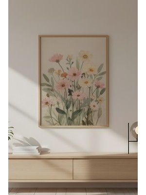 Huhuli Ahşap Çerçeveli Wabi Sabi Koleksiyon Tablo HUHU754