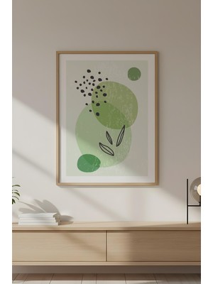 Huhuli Ahşap Çerçeveli Soyut Tablo HUHU579