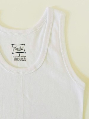 Tutku Erkek Çocuk Pamuklu Ribana Atlet 6'lı Paket Beyaz 5 Esnek Kumaş ve Rahat Kesim