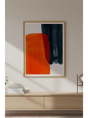 Huhuli Ahşap Çerçeveli Soyut Tablo HUHU585