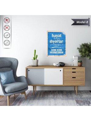 Akıllı Kağıt Statik Tutunma Özellikli Tablo - Poster Mizah (Model -8)