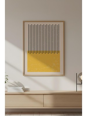 Huhuli Ahşap Çerçeveli Soyut Tablo HUHU596