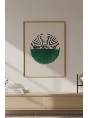 Huhuli Ahşap Çerçeveli Geometrik Desenli Tablo HUHU630