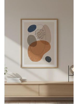 Huhuli Ahşap Çerçeveli Soyut Tablo HUHU581