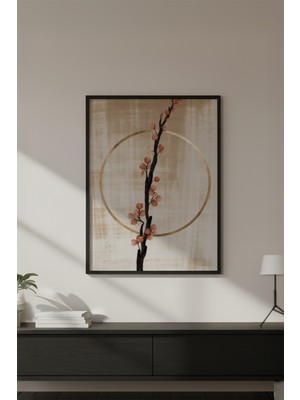 Huhuli Ahşap Siyah Çerçeveli Wabi Sabi Koleksiyon Tablo HUHU739