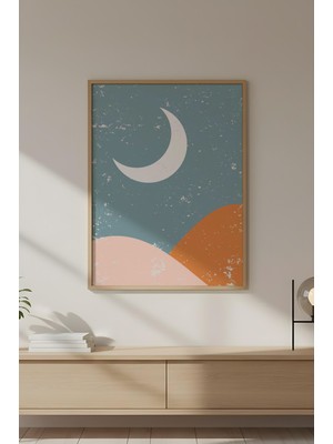 Huhuli Ahşap Çerçeveli Soyut Tablo HUHU583