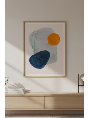 Huhuli Ahşap Çerçeveli Soyut Tablo HUHU586