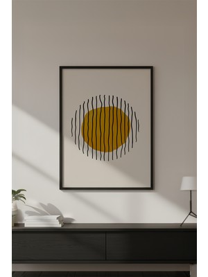 Huhuli Ahşap Siyah Çerçeveli Soyut Tablo HUHU592