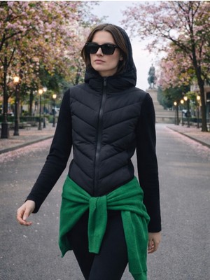 Orions Collection Kadın Kontrast Şişme Mont-Ceket, Range Mom