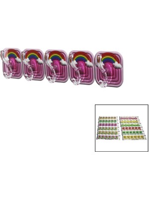 Go İthalat 5pcs Tekli - Çoklu Kullanım  Mika Kristal Kollu  Resimli Yapışkanlı  Askı (5473)