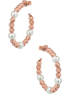 By Barun Halka Küpe Gümüş Incili Toplu 925 Ayar Gümüş Küpe