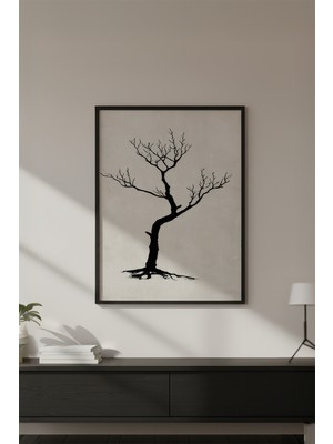 Huhuli Ahşap Siyah Çerçeveli Wabi Sabi Koleksiyon Tablo HUHU733