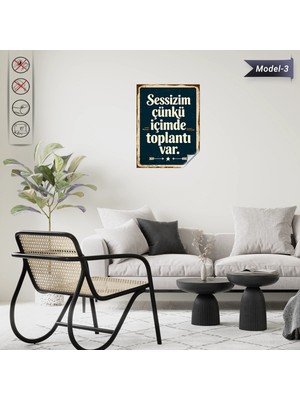 Akıllı Kağıt Statik Tutunma Özellikli Tablo - Poster Mizah (Model -3)