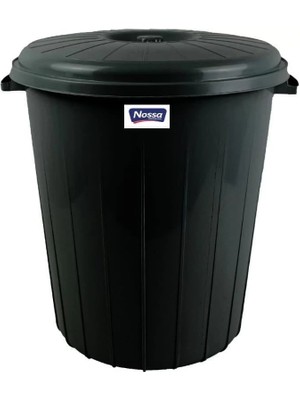 Wespa Kapaklı Siyah Plastik Çöp Kovası 70 L 48X52 cm