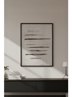 Huhuli Ahşap Siyah Çerçeveli Wabi Sabi Koleksiyon Tablo HUHU736