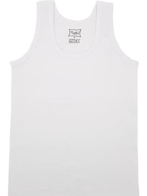 Tutku Erkek Çocuk Beyaz Ribana Atlet 6'lı Esnek Kumaşlı Rahat Kesim 6-8 Yaş