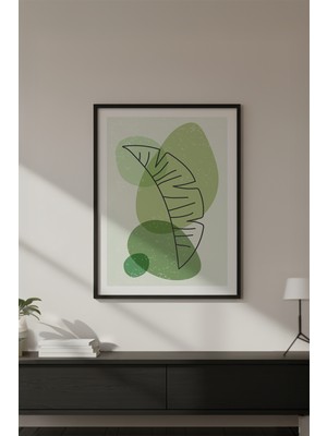 Huhuli Ahşap Siyah Çerçeveli Soyut Tablo HUHU578