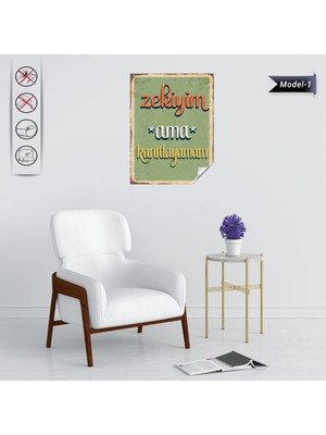 Akıllı Kağıt Statik Tutunma Özellikli Tablo - Poster Mizah (Model -1)
