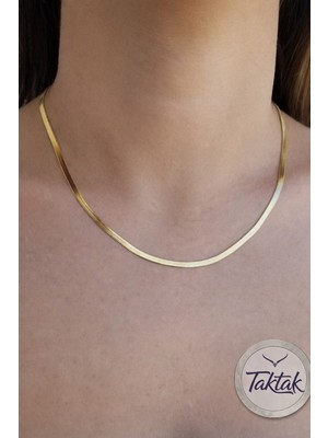 Taktak Altın Renk 4 Mm. Italyan Kolye 45 Cm. Zincir Vip Kararmaz Solmaz Çelik Kolye