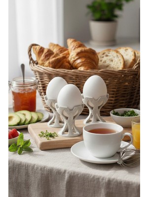 PremiumPort Mermer Beyazı 3'lü Yumurtalık Seti, Şık ve Kullanışlı Tasarım