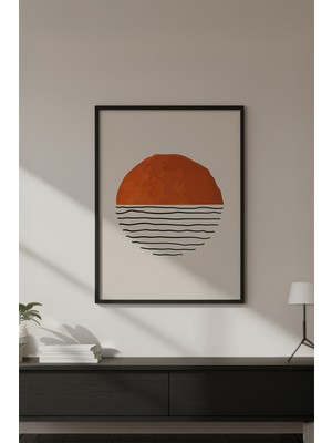 Huhuli Ahşap Siyah Çerçeveli Soyut Tablo HUHU594