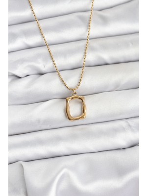 Moresun Buğz 316L Çelik Zincir Gold Renk Model Kadın Kolye