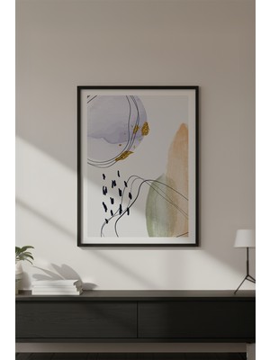 Huhuli Ahşap Siyah Çerçeveli Modern Tablo HUHU611