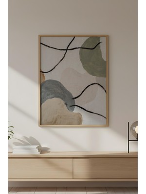 Huhuli Ahşap Çerçeveli Wabi Sabi Koleksiyon Tablo HUHU712