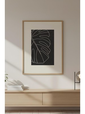 Huhuli Ahşap Çerçeveli Soyut Minimalist Tablo HUHU609