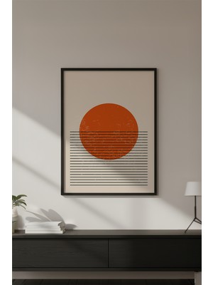 Huhuli Ahşap Siyah Çerçeveli Soyut Tablo HUHU595