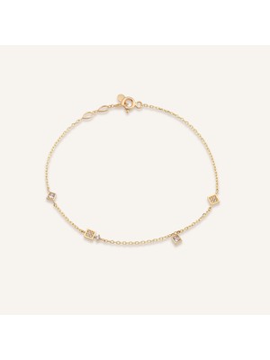 Aja Reldis Geometrik Motifli Çok Taşlı Altın Bileklik