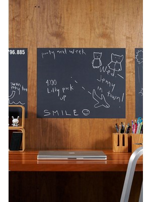 Gampus Büyük Boy 45X200 Kesilebilir Kara Tahta Tebeşir Hediyeli Duvar Dolap Mutfak Yapıştırılabilir Tahta