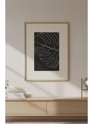 Huhuli Ahşap Çerçeveli Soyut Minimalist Tablo HUHU610