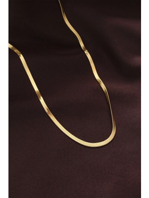 Alvo Store Buğz 316L Çelik Altın Renk 60 cm Italyan Zincir Kolye