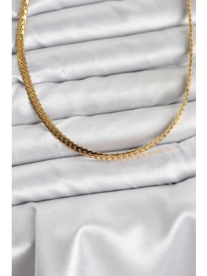 Alvo Store Buğz 316L Çelik Gold Renk Zincir Kadın Kolye