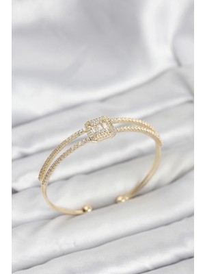 Alvo Store Buğz Pirinç Gold Renk Baget Model Kadın Bileklik