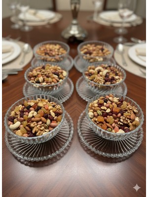 PremiumPort 12 Parça Cam Çerez ve Tatlı Tabağı Seti, 180 Ml, Şık ve Kullanışlı