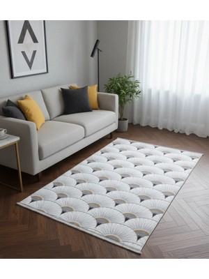 Yağmurser Lüx Yumuşak Dokulu Kaymaz Taban Halı Yolluk 3062 Gri