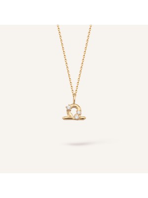 Aja Libra - Terazi Burcu Kolye | 14 Ayar Altın