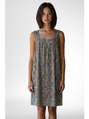 Markalinda Desenli Askılı Kadın Elbise 2201